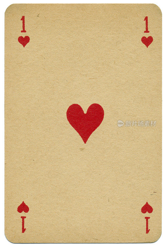 时尚的Ace of Hearts Biermans扑克牌比利时1910年